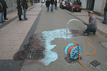 Julian Beever - kałuża