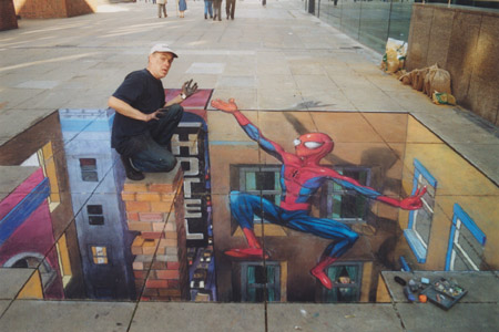 Julian Beever - spiderman