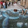 Julian Beever - połów w przeręblu